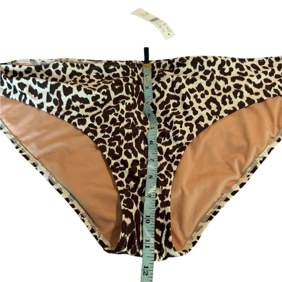 J.Crew Leopard Hipster Full Coverage Bikini Bottom In Plus Size 3X Brown Cream - Picture 3 of 10